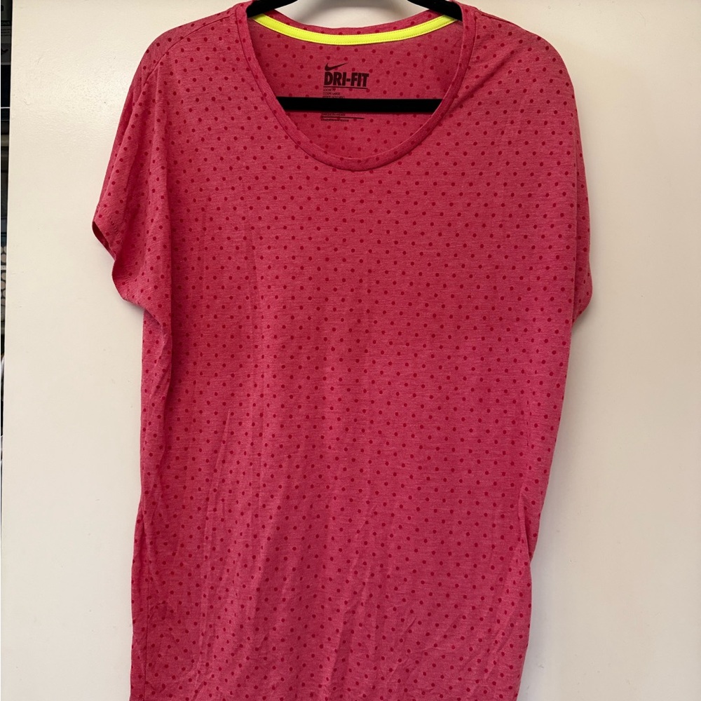 Nike : Large : Red Polkadot Dry-fit shirt
